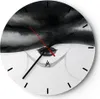 Wanduhr - Rund - Glasuhr - Frau Hut Schwarzweiß - 30x30cm - Produktbild-Vorschau 1