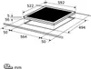 A diagram showing the dimensions of an induction hob. Produktbild-Vorschau