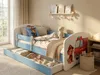 Blaues Kinderbett 140x70 komplett mit Rausfallschutz, Produktbild-Vorschau 2