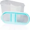 A transparent plastic food storage container with a turquoise lid, shown from a slightly elevated angle. Anteprima dell’immagine prodotto