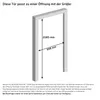 inova Loft-Glastür 930 x 2040 mm, DIN Links, Klarglas, Produktbild-Vorschau 3