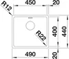 Lavello in acciaio inox Blanco ANDANO 450-U 440 x 490 mm Anteprima dell’immagine prodotto 20