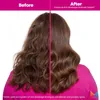 A split image showing the 'before' and 'after' effect of a hair care product on a person's hair. Anteprima dell’immagine prodotto