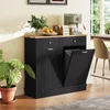 Meuble de rangement COSTWAY pour poubelles de 40 litres, Voir les images du produit 8