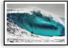 Gerahmtes Poster - Schwarzer Rahmen - Surfen Welle Türkis - Produktbild-Vorschau 1