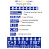 A diagram illustrating the LED display of a battery charger, showing various indicators and their meanings. Produktbild-Vorschau