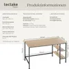 Product information and dimensions for a desk. Produktbild-Vorschau