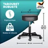 CASARIA® Lot de 2 tabourets de bureau noir pivotant 360° Voir les images du produit 5