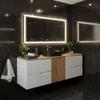 RODAN | Waschbeckenunterschrank - Weiß und Braun - 160 cm - Produktbild-Vorschau 2