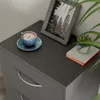 CASARIA® Nočný stolík antracit LED 3 zásuvky vedenie kábla Náhľad obrázku produktu 5