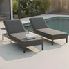 2er-Set anthrazitgraue Aluminium-Sonnenliegen - Oviala Produktbild-Vorschau 1