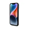 A black iPhone case is shown from a side angle against a white background. Produktbild-Vorschau
