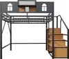 Metalowe łóżko loftowe Sweiko 140 x 200 cm, z drabinką do Podgląd zdjęcia produktu 12