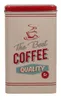 A rectangular metal tin with a vintage coffee design. Produktbild-Vorschau