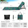 Product details and dimensions of a beach mat recliner. Produktbild-Vorschau