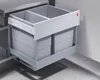 A pull-out kitchen waste bin system with two compartments, installed in a cabinet. Produktbild-Vorschau
