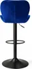 HAGO24 2er Set Barhocker Samt Blau Höhenverstellbar 59-79cm Produktbild-Vorschau 6