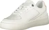 A white Tommy Hilfiger sneaker with pink accents on the heel. Náhled obrázku produktu