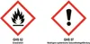 Two GHS hazard pictograms with accompanying text. Produktbild-Vorschau