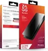 The image shows the packaging of a ZAGG Invisible Shield Elite Privacy screen protector for an Apple iPhone 15 Pro Max. Podgląd zdjęcia produktu