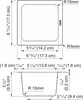Technical drawing with dimensions of a sink accessory. Voir les images du produit