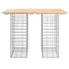 A gabion garden bench with a solid wood top, shown against a white background. Náhled obrázku produktu
