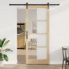 Porte coulissante vidaXL, 93 x 232 cm, en bois massif de Voir les images du produit 2