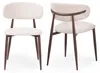 6er Set Esszimmerstuhl Stoff Beige - Beine Dunkle Produktbild-Vorschau 2