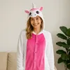 Pigiama Onesie Kigurumi Travestimento Costume Unicorno Rosa Anteprima dell’immagine prodotto 7