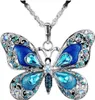 INF Collana vintage con ciondolo a farfalla Blu Anteprima dell’immagine prodotto 1