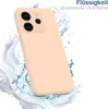 A pink phone case is shown with water splashing around it, suggesting it is water-resistant. Produktbild-Vorschau