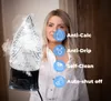 A woman is shown behind an iron, with icons and text highlighting the iron's features. Produktbild-Vorschau