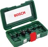 A green Bosch tool case with a clear lid, showing a set of router bits inside. Anteprima dell’immagine prodotto