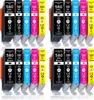 A collection of printer ink cartridges arranged in a grid. Produktbild-Vorschau