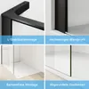 A collage of four images showcasing different features of a black shower wall. Produktbild-Vorschau