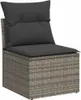 vidaXL 6-tlg. Garten-Sofagarnitur mit Kissen Grau Poly Produktbild-Vorschau 3