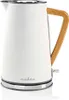 A white electric kettle with a wood-effect handle against a white background. Náhled obrázku produktu