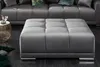 Extravaganter Hocker ELEGANCIA 110cm silbergrau Samt Produktbild-Vorschau 2