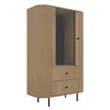 AX LIVING Vitrine Halay Eiche Cremona, 1 Tür & 2 Schubladen Produktbild-Vorschau 3