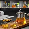 Teekanne Glas Teebereiter mit Edelstahlsieb, Produktbild-Vorschau 3