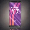 A Huawei Y7 2018 smartphone displayed with its screen showing a colorful abstract wallpaper and branding. Produktbild-Vorschau