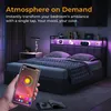Lit coffre 140x190 cm gris avec LED, ports USB, sommier à Voir les images du produit 6