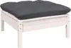 vidaXL 13-tlg. Garten-Lounge-Set mit Kissen Weiß Massivholz Produktbild-Vorschau 5