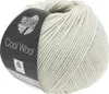 A ball of light gray yarn with a label. Produktbild-Vorschau