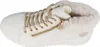 A single white high-top sneaker with fur lining and gold accents is shown against a white background. Produktbild-Vorschau