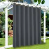 Outdoor curtains hanging from a pergola in a garden setting. Produktbild-Vorschau