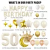 Dekoration zum 50. Geburtstag Set XXL-Ballons Weiß-Gold mit Produktbild-Vorschau 2