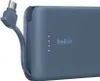 A close-up shot of a blue Belkin power bank with a USB-C cable attached. Produktbild-Vorschau