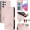 Leder Hülle für Samsung Galaxy S22 Ultra 5G Süße Katze Flip Produktbild-Vorschau 2