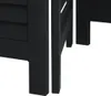 Close-up view of the legs of a black wooden paravent. Podgląd zdjęcia produktu